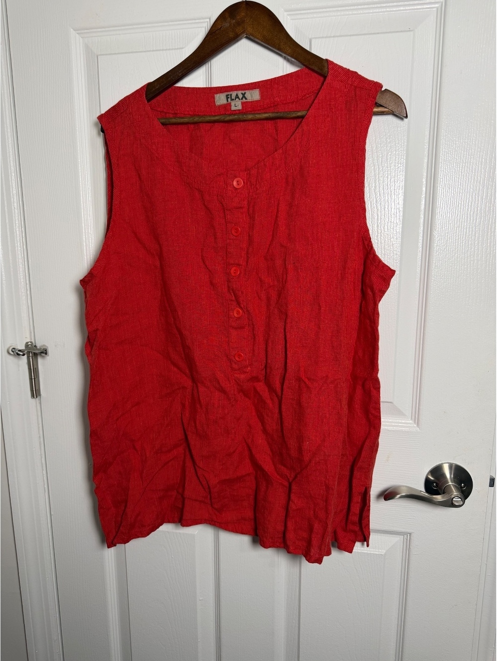 Red Flax Linen Blouse